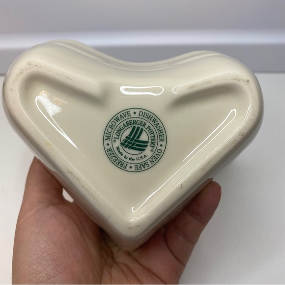 Retired Longaberger Heart Ramekin Sweetheart Dish Ivory #39756 USA Oven Safe - Picture 2 of 6